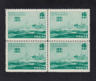 ROMANIA 1931 SEMICENTENARUL MARINEI 16 LEI BL4 MNH COTA MICHEL 200 EURO foto