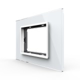 Cumpara ieftin Rama din sticla Livolo alba standard Italian, 3 module, serie noua