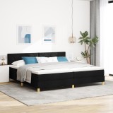 VidaXL Pat cu Arcuri cu Saltea Negru 200x200 cm Țesătură