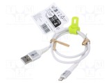 Cablu USB 2.0 Apple Lightning - Goobay, 0,5m, alb, 60W