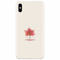 Husa silicon pentru Apple Iphone X, Autumn Tree Leaf Shape Illustration foto