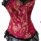 W46 Corset elegant cu model brocart auriu si dantela