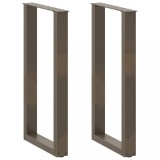 vidaXL Picioare de masă de bar &icirc;n formă de U, 2 buc., oțel natural, 50x(90-91) cm 4013223