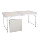 Mas&Auml; pliabil&Auml; picnic, aluminiu + blat mdf, 120x60 cm, portabil&Auml;, tip valiz&Auml;