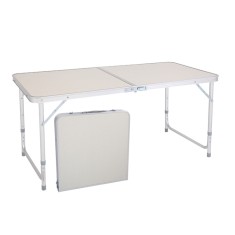 Mas&Auml; pliabil&Auml; picnic, aluminiu + blat mdf, 120x60 cm, portabil&Auml;, tip valiz&Auml;