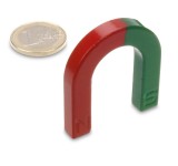 Magnet ferita potcoava 42 x 38 mm, rosu-verde