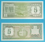 Aruba 5 Florin 1986 (Olanda) UNC, Serie A, Bancnota straina, Colectie Numismatica