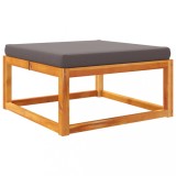 Cumpara ieftin Taburet de gradina cu perna, 65x65x29 cm, lemn masiv acacia