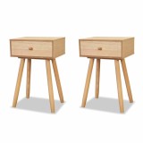 Cumpara ieftin Noptiere din lemn masiv de pin 2 buc, 40 x 30 x 61 cm, maro