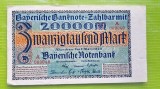 E565-I-BANCNOTA VECHE 20000 MARCI 1923 BANCA BAYERN GERMANIA GRAFICA FRUMOASA.