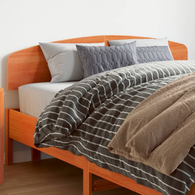 vidaXL Tăblie de pat, maro ceruit, 140 cm, lemn masiv de pin foto