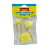 Set 4 pensule cu capat buretat si maner din lemn , diverse marimi