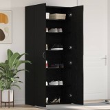 Cumpara ieftin Cabinet pentru &icirc;ncălțăminte Negru Stejar 80x35,5x180 cm Lemn prelucrat