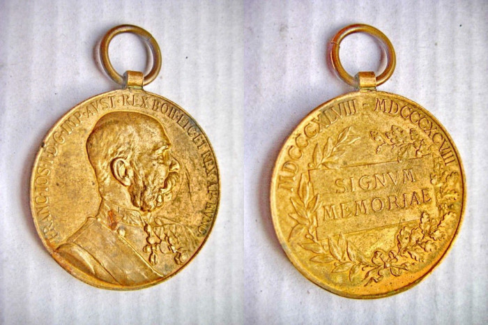 A718-Medalia Franz Josepf Signum Memoriae Imparatul Austro Ungaria bronz.