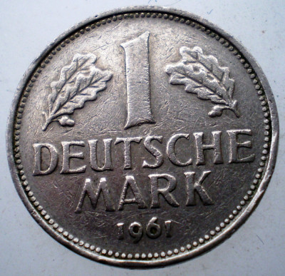 7.139 GERMANIA RFG 1 DEUTSCHE MARK 1961 F foto