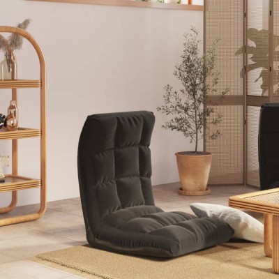 Gossi scaun de podea pliabil, negru, material textil foto