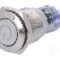 Intrerupator anti-vandalism, ON-(ON), &Oslash;16mm, ONPOW, LAS2GQF-11DT/Y/12V/S