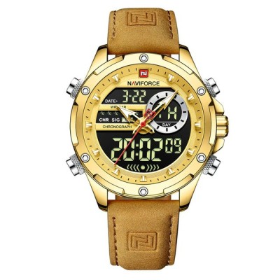 Ceas barbati Naviforce Cronograf Casual Analog Digital Auriu foto