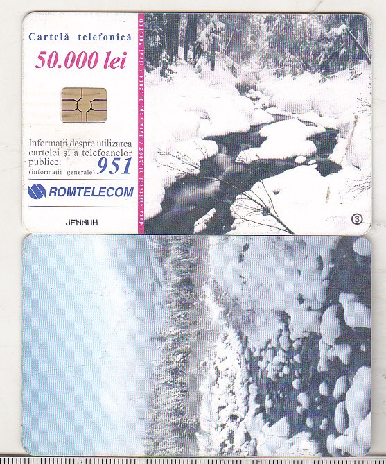bnk card Cartela telefonica 2002 - Iarna 3 - RO-ROM-0134