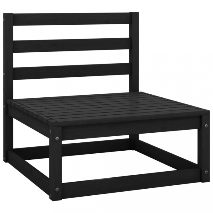 Gossi canapea de mijloc pentru gradina, negru, lemn masiv de pin