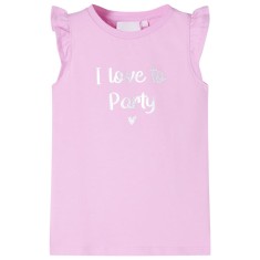 Tricou pentru copii cu m&acirc;neci cu volane lila 116