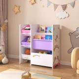 Raft copii Vimianzo 60x65x30cm motiv unicorn alb lila roz [en.casa] HausGarden Leisure