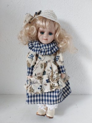 Papusa portelan, vintage, 22cm inaltime foto