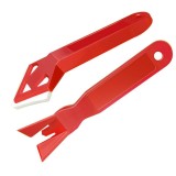 Set 2 Spatule Profesionale Rosu/Alb pentru Silicon, Acril, Universal, Colturi, Fatada, Pereti