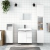 Dulap Baie Gossi Alb Extralucios 65x33x60 cm Lemn Prelucrat | Dulap Baie cu Sertare si Usa Montaj Stanga/Dreapta