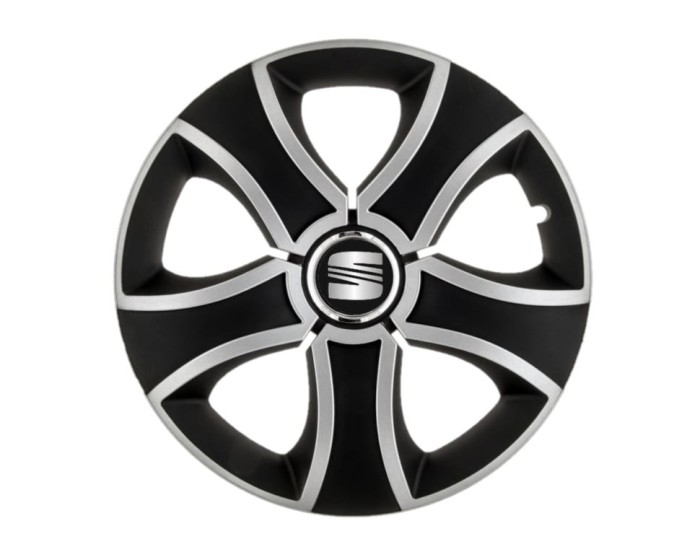 Set 4 capace roti Bis Gri-Negru R14 pentru gama auto Seat