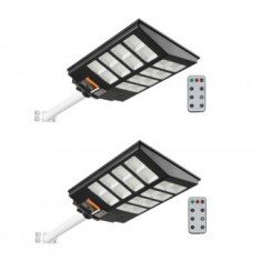 Set 2 lampi solare, led Osram, 800 W, 1400 lm, senzor de miscare, Telecomanda, IP66 foto