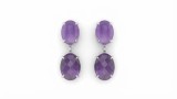 Cumpara ieftin Cercei din Argint 925 Double Amethyst Drop, cu Cristale Fatetate
