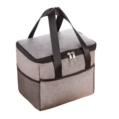 Geanta Termica pentru Pranz, Compartimente Telefon si Tacamuri, Multifunctionala, Impermeabila, 24x18x21 cm, Gri