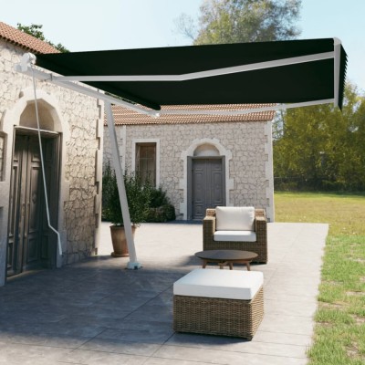 Copertină autonomă retractabilă manual, antracit, 450x350 cm foto
