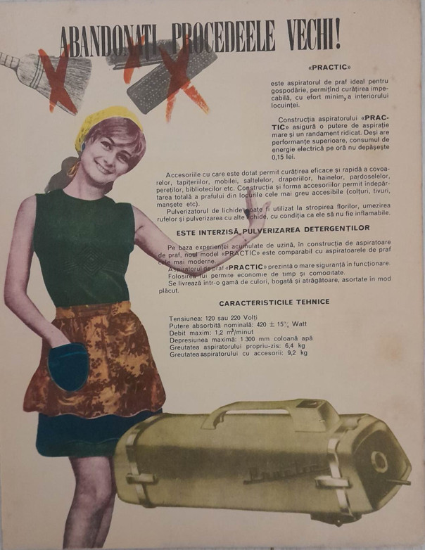 1970 Reclama Aspirator PRACTIC comunism 26x20 stil viata, electrocasnice  epoca | arhiva Okazii.ro