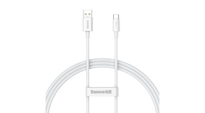 Baseus Superior Series Cablu USB la USB-C 65 W, PD, 1m (alb) foto