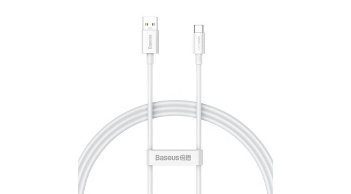 Baseus Superior Series Cablu USB la USB-C 65 W, PD, 1m (alb)