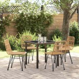 Cumpara ieftin Set de masă pentru grădină 5 pcs Maro Rattan poli