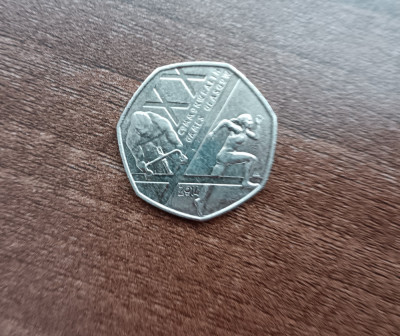 M3 C50 - Moneda foarte veche - Anglia - fifty pence omagiala - 2014 foto