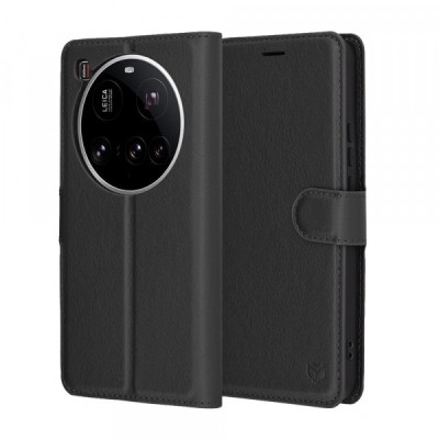Husa pentru Xiaomi 15 Ultra, Techsuit, Leather Folio, Neagra foto