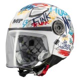 Cumpara ieftin Casca open face MT Lite Crew A5 alb lucios - casca de copii - Alb lucios, L kids (53/54cm)