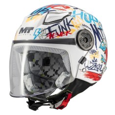 Casca open face MT Lite Crew A5 alb lucios - casca de copii - Alb lucios, M kids (51/52cm)