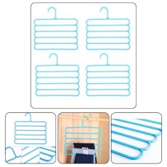 Set Mercaton, 12 Umerase Multifunctionale din Plastic cu 5 pozitii pentru Haine si Accesorii, Anti-derapante, 31 x 31 cm, Roz, M