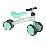 Bicicleta mini fara pedale cu 4 roti pentru copii, albastru