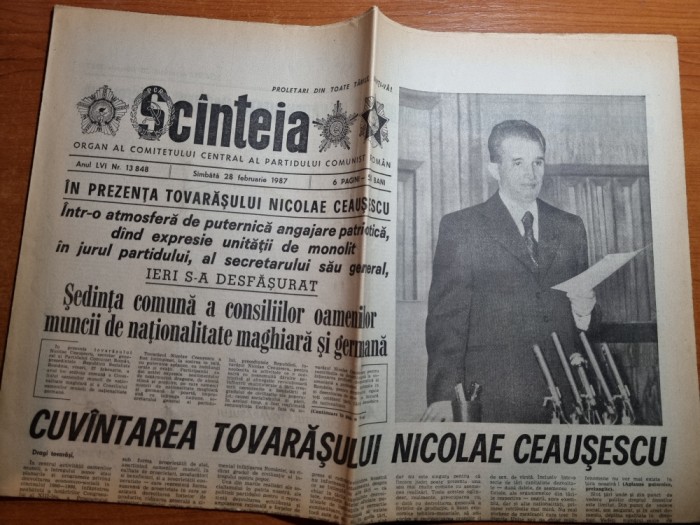 scanteia 28 februarie 1987-cuvantarea lui ceausescu
