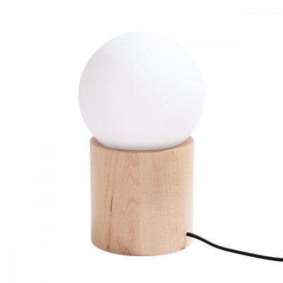 Lampă De Birou Boomo Din Lemn Natural Cu 1 Bec, Rolă Modernă De Interior. foto