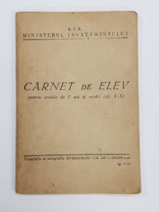 CARNET DE ELEV PENTRU SCOLILE DE 7 ANI SI MEDII - CL. V-X , 1956 -1957 foto