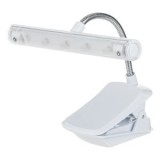 Lampă de citit LED cu clip, 15 cm, albă, CMCLASS