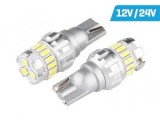 Set 2 Becuri LED W5W T10 12/24V Auto Canbus 6500K Alb, Lampi Parcare Interior Placute Inmatriculare