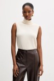 Silvian Heach vestă WARMI culoarea bej, light, cu guler, GPA25037LU
